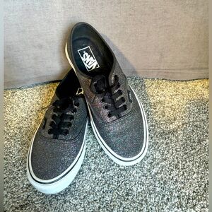 Rainbow Black Glitter Vans